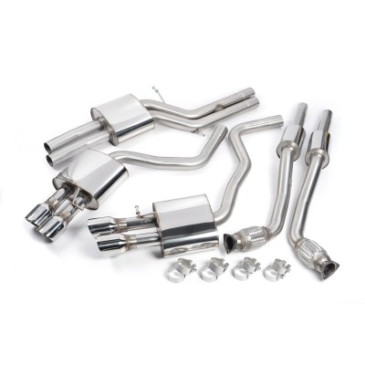 Audi S7 4,0TFSi V8 C7 Milltek Sport Cat-Back 4x 100 chrome GT utblås - Non-Resonated (mindre-dämpad)