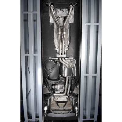 Audi S7 4,0TFSi V8 C7 Milltek Sport Cat-Back 4x 100 svarta GT utblås med aktiva avgasventiler - Resonated (dämpad)