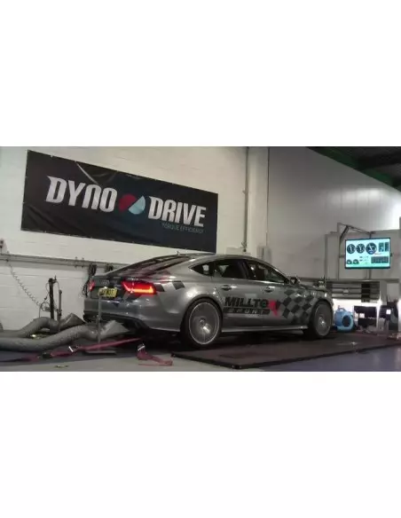 Audi S7 4,0TFSi V8 C7 Milltek Sport Cat-Back 4x 100 svarta GT utblås med aktiva avgasventiler - Resonated (dämpad)