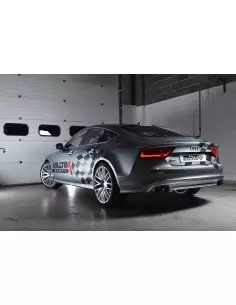 Audi S7 4,0TFSi V8 C7 Milltek Sport Cat-Back 4x 100 svarta GT utblås med aktiva avgasventiler - Resonated (dämpad)