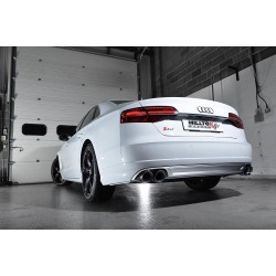 Audi S8 4,0TFSi V8 Milltek Sport Cat-Back 4x 100 svarta GT utblås med aktiva avgasventiler - Resonated (dämpad)