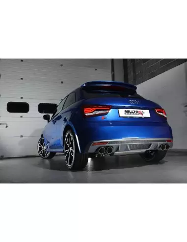 Audi S1 2,0TFSi Milltek Sport Cat-Back 4x GT90 Chrome utblås - Non-Resonated (mindre-dämpad)
