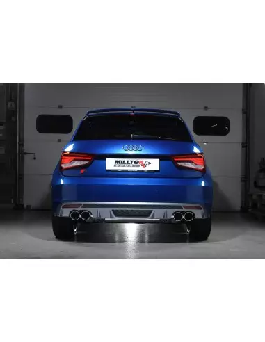 Audi S1 2,0TFSi Milltek Sport Cat-Back 4x GT90 Chrome utblås - Resonated (dämpad)