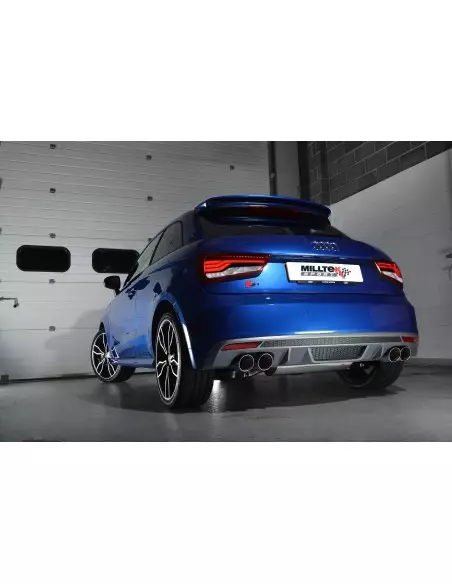 Audi S1 2,0TFSi Milltek Sport Cat-Back 4x GT90 Chrome utblås - Resonated (dämpad)