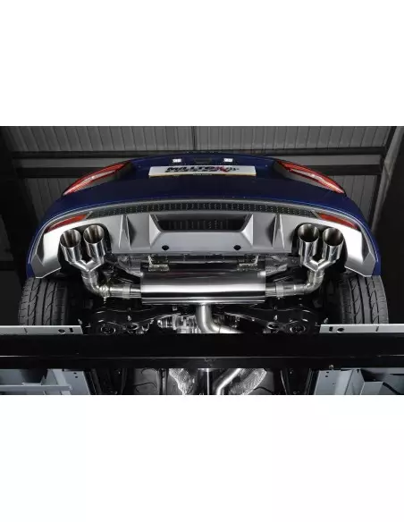 Audi S1 2,0TFSi Milltek Sport Cat-Back 4x GT90 Chrome utblås - Resonated (dämpad)