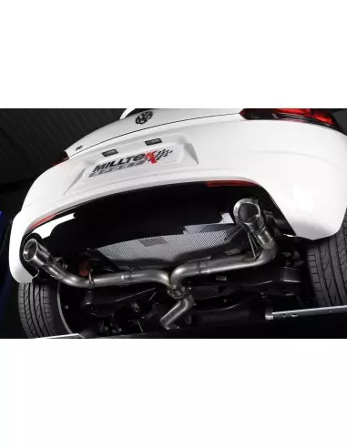 VW Scirocco 2,0TFSi R Milltek Sport 3" Cat-Back 2x 100 chrome GT utblås - Non-Resonated (mindre-dämpad)