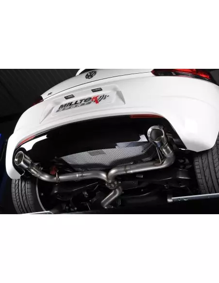 VW Scirocco 2,0TFSi R Milltek Sport 3" Cat-Back 2x 100 chrome GT utblås - Non-Resonated (mindre-dämpad)