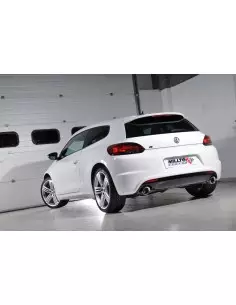 VW Scirocco 2,0TFSi R Milltek Sport 3" Cat-Back 2x 100 chrome GT utblås - Resonated (dämpad) 2