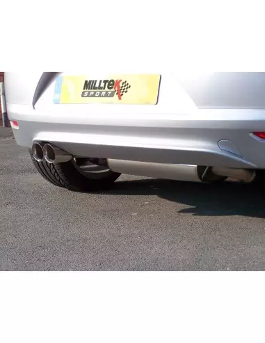 VW Scirocco 2,0TFSi GT Milltek Sport Cat-Back 2x 80 chrome GT utblås - Non-Resonated (mindre-dämpad)