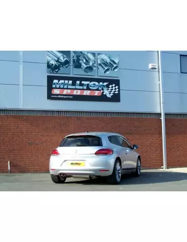 VW Scirocco 2,0TFSi GT Milltek Sport Cat-Back 2x 80 chrome GT utblås - Non-Resonated (mindre-dämpad)
