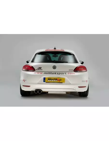 VW Scirocco 2,0TFSi GT Milltek Sport Cat-Back 2x 80 chrome GT utblås - Non-Resonated (mindre-dämpad)