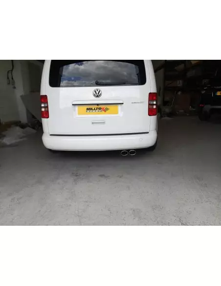VW Caddy 2,0TDi (2wd) Milltek Sport från Partikelfilter 2x 100x80 Ovala chrome utblås - Non-Resonated (mindre-dämpad)