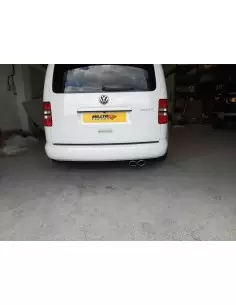 VW Caddy 2,0TDi (2wd) Milltek Sport från Partikelfilter 2x 100x80 Ovala chrome utblås - Resonated (dämpad) 2