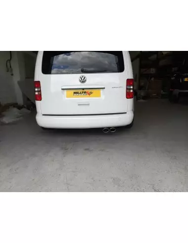 VW Caddy 2,0TDi (2wd) Milltek Sport från Partikelfilter 2x 100x80 Ovala chrome utblås - Resonated (dämpad)