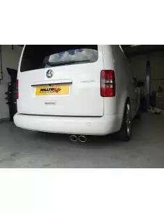 VW Caddy 2,0TDi (2wd) Milltek Sport från Partikelfilter 2x 100x80 Ovala chrome utblås - Resonated (dämpad)