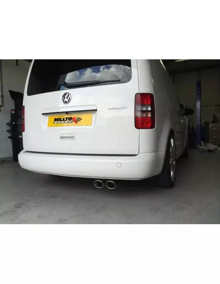 VW Caddy 2,0TDi (2wd) Milltek Sport från Partikelfilter 2x 100x80 Ovala chrome utblås - Resonated (dämpad)