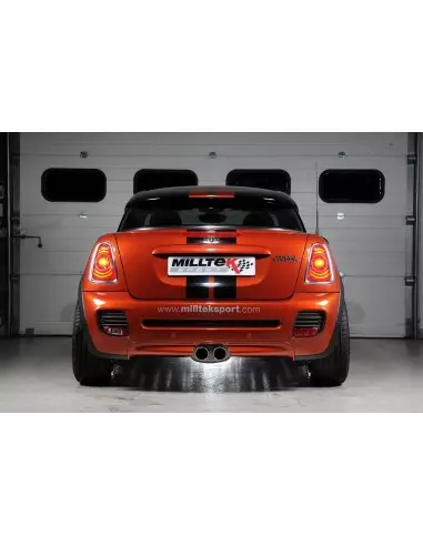 Mini Cooper Coupé S / JCW R58 Milltek Sport Cat-Back 2x 80 chrome GT utblås - Non-Resonated (mindre-dämpad)
