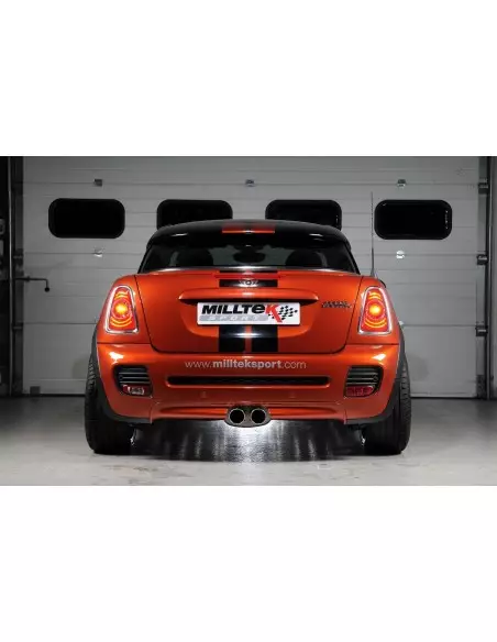Mini Cooper Coupé S / JCW R58 Milltek Sport Cat-Back 2x 80 chrome GT utblås - Non-Resonated (mindre-dämpad)