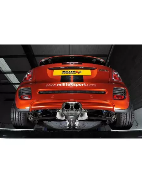 Mini Cooper Coupé S / JCW R58 Milltek Sport Cat-Back 2x 80 chrome GT utblås - Non-Resonated (mindre-dämpad)
