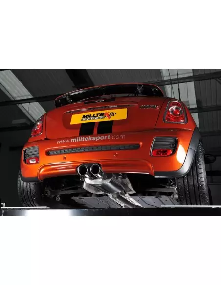 Mini Cooper Coupé S / JCW R58 Milltek Sport Cat-Back 2x 80 chrome GT utblås - Non-Resonated (mindre-dämpad)