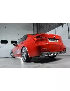 BMW 328i automat F30 Milltek Cat-Back 2x 90 chrome GT utblås (kräver 335i F30 diffuser) - Resonated (dämpad)