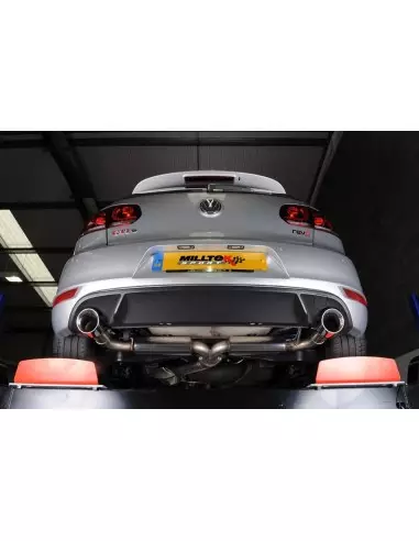 VW Golf GTi mk6 Milltek Sport 3" "RACE" Cat-Back 2x 100 chrome GT utblås - Resonated (dämpad)