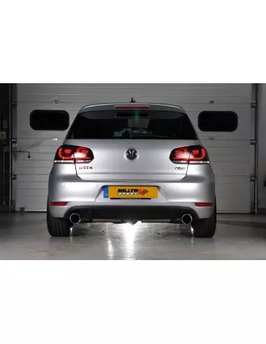 VW Golf GTi mk6 Milltek Sport 3" "RACE" Cat-Back 2x 100 chrome GT utblås - Resonated (dämpad)