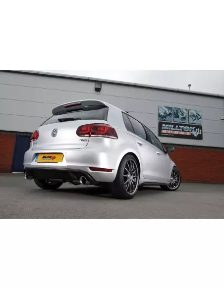 VW Golf GTi mk6 Milltek Sport 3" "RACE" Cat-Back 2x 100 chrome GT utblås - Resonated (dämpad)