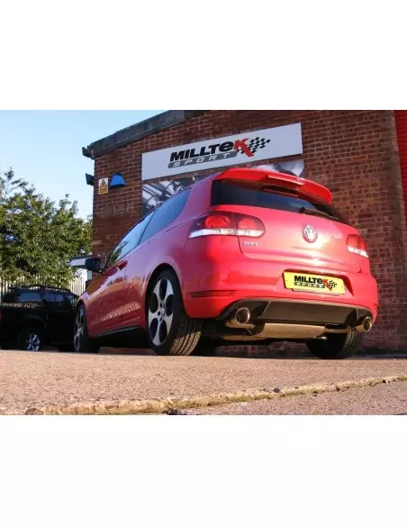 VW Golf GTi mk6 Milltek Sport Cat-Back 2x 100 GT utblås - Resonated (dämpad)