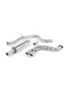VW Golf GTD mk7 Milltek Sport Cat-Back 2x 80 chrome GT utblås - Non-Resonated (mindre-dämpad) 2