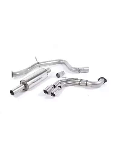 VW Golf GTD mk7 Milltek Sport Cat-Back 2x 80 chrome GT utblås - Non-Resonated (mindre-dämpad)