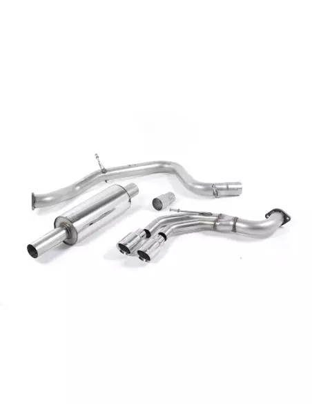 VW Golf GTD mk7 Milltek Sport Cat-Back 2x 80 chrome GT utblås - Non-Resonated (mindre-dämpad)