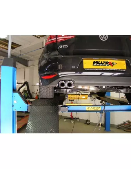 VW Golf GTD mk7 Milltek Sport Cat-Back 2x 80 chrome GT utblås - Non-Resonated (mindre-dämpad)