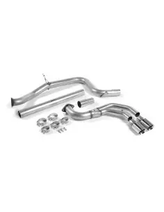 VW Golf GTD mk7 Milltek Sport Cat-Back 2x 80 chrome GT utblås - Non-Resonated (mindre-dämpad)