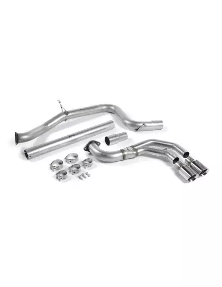 VW Golf GTD mk7 Milltek Sport Cat-Back 2x 80 chrome GT utblås - Non-Resonated (mindre-dämpad)