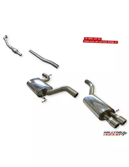 VW Jetta 2,0T GT Milltek Sport Cat-Back 2x 76,2 chrome JET utblås - Non-Resonated (mindre-dämpad)