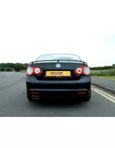 VW Jetta 2,0T GT Milltek Sport Cat-Back 2x 76,2 chrome JET utblås - Resonated (dämpad) 2