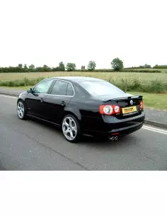 VW Jetta 2,0T GT Milltek Sport Cat-Back 2x 76,2 chrome JET utblås - Resonated (dämpad)