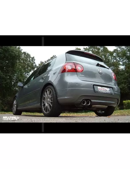 VW Golf GTi Edition 30 Milltek Sport 3" Cat-Back 2x 80 chrome GT utblås - Non-Resonated (mindre-dämpad)