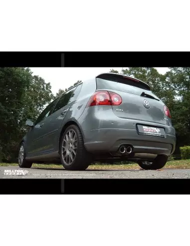 VW Golf GTi Edition 30 Milltek Sport 2,75" Cat-Back 2x 80 chrome GT utblås - Resonated (dämpad)