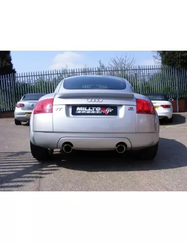Audi TT 1,8T Quattro (225hk) Milltek Sport 3" "RACE" Cat-Back 2x 100 chrome GT utblås - Non-Resonated (mindre-dämpad)