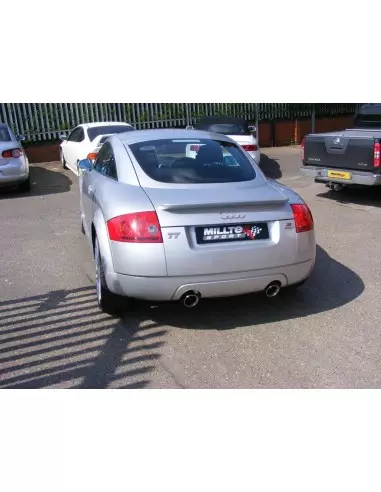 Audi TT 1,8T Quattro (225hk) Milltek Sport 3" "RACE" Cat-Back 2x 100 chrome GT utblås - Non-Resonated (mindre-dämpad)