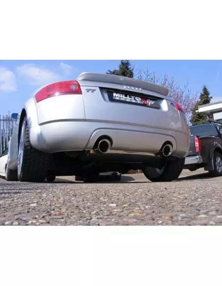 Audi TT 1,8T Quattro (225hk) Milltek Sport 3" "RACE" Cat-Back 2x 100 chrome GT utblås - Resonated (dämpad)