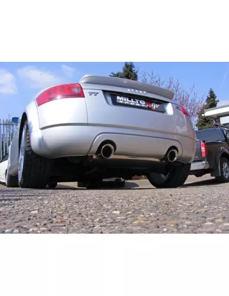 Audi TT 1,8T Quattro (225hk) Milltek Sport 3" "RACE" Cat-Back 2x 100 chrome GT utblås - Resonated (dämpad)