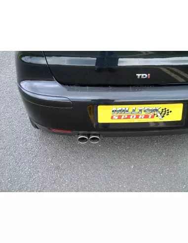 Seat Ibiza 1,9TDi Milltek Sport Cat-Back 2x 76,2 chrome JET utblås - Resonated (dämpad)