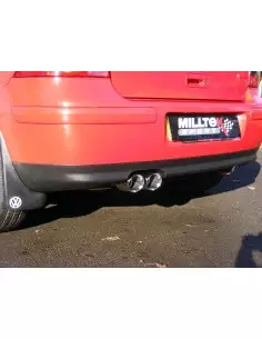 VW Golf 1,9TDi (framhjulsdriven) Milltek Sport Cat-Back 2x 76,2 chrome JET utblås (kan kräva Golf 4-Motion diffuser) - Non-Reson 2