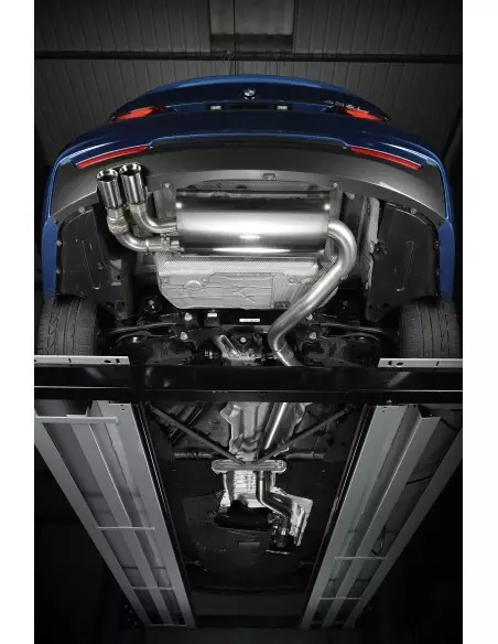 BMW 428i manuell Milltek Sport Cat-Back 2x 76,2 chrome GT utblås med aktiva avgasventiler - Non-Resonated (mindre-dämpad)