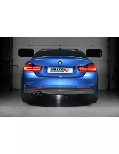 BMW 428i manuell Milltek Sport Cat-Back 2x 76,2 chrome GT utblås med aktiva avgasventiler - Non-Resonated (mindre-dämpad)