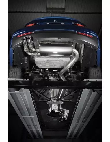 BMW 428i manuell Milltek Sport Cat-Back 2x 76,2 chrome GT utblås med aktiva avgasventiler - Resonated (dämpad)