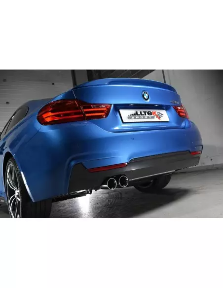 BMW 428i manuell Milltek Sport Cat-Back 2x 76,2 chrome GT utblås med aktiva avgasventiler - Resonated (dämpad)